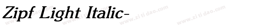 Zipf Light Italic字体转换